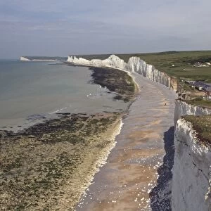 Beachy Head looking west over Birling Gap. This is a chalk headland on the south coast of England