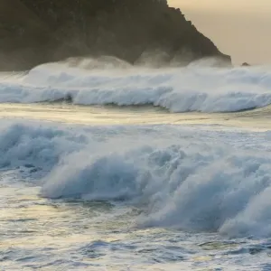 Breaking swell waves at dawn, Coumeenole North, Dingle Peninsula, County Kerry, Munster, Ireland, November Breaking swell waves at dawn, Coumeenole North, Dingle Peninsula, County Kerry, Munster, Ireland, November