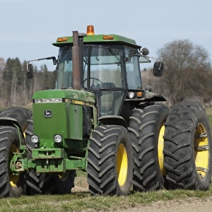 John Deere 4455 tractor with dual wheels, Sweden, may