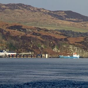 The Jura Ferry, Eilean Dhiura, coming into Port Askaig on the Isle of Islay Scotland