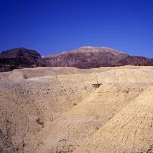 Middle East-Jordan Landscape shaped by water erosion - Jordans Rift Valley