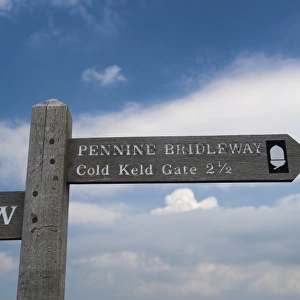 Pennine Bridleway sign, Yorkshire Dales N. P. North Yorkshire, England, May