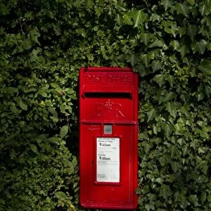 Red Royal Mail post box at Wetheringsett, Suffolk