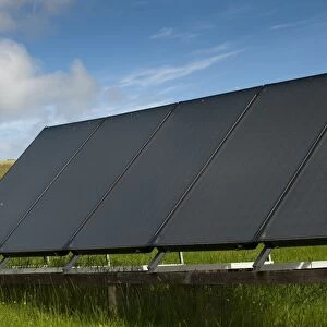 Stand alone solar energy panels, for water heating in rural location, England, july