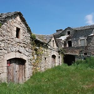 Typical farm buildings, Causse Mejean, Aveyron, Midi-Pyrenees, France, may