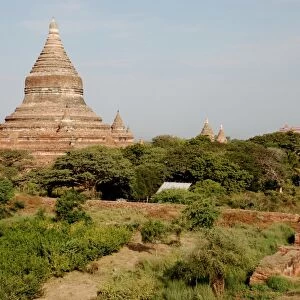 View of Buddhist temple, Gubyaukgyi Temple, Bagan, Mandalay Region, Myanmar, January