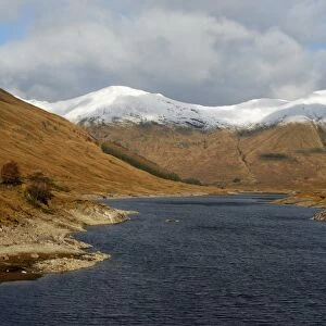 View of freshwater loch and reservoir, Loch Quoich, Lochaber, Highlands, Scotland, November