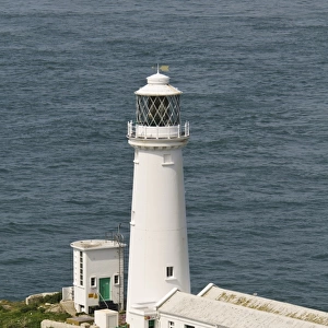 View of lighthouse, South Stack Lighthouse, Holyhead, Holy Island, South Stack Cliffs RSPB Reserve, Anglesey, Wales
