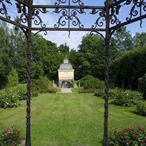 View of parkland gardens, Julita Manor, Sodermanland, Sweden, august