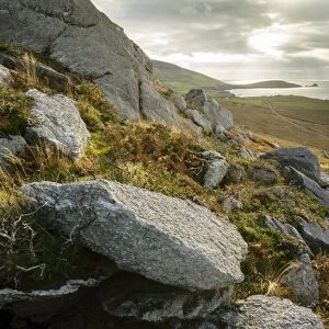 View of rocks and coastline, Graigue, Dingle Peninsula, County Kerry, Munster, Ireland, November