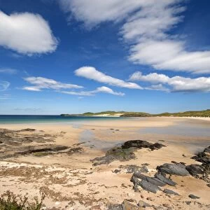 View of sandy beach, Durness Beach, Durness, Sutherland, Highlands, Scotland, july