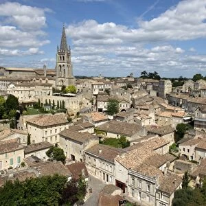 View from the Tour du Roi of Saint-Emilion town a World heritage site, Bordeaux Region, France, August