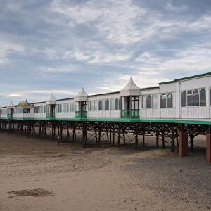 View of Victorian pier at seaside resort, built in 1885, St. Annes Pier, Lytham St