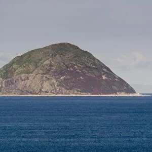 View of volcanic plug island and sea, viewed from Bennane Head, Ailsa Craig, Firth of Clyde, Ballantrae, Ayrshire