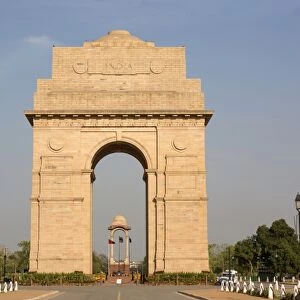 View of war memorial, India Gate, New Delhi, Delhi, India, March