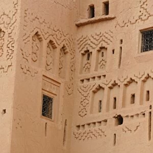Walls of ancient kasbah building, Taourirt, Ouarzazate, Morocco, january