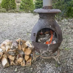 Wood burning stove burning split logs, Waddington, Lancashire, England, December Wood burning stove burning split logs, Waddington, Lancashire, England, December