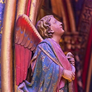 Angel Wood Carving Cathedral Saint Chapelle Paris France