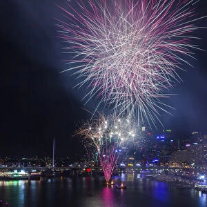 Australia, New South Wales, NSW, Sydney, Darling Harbour, fireworks