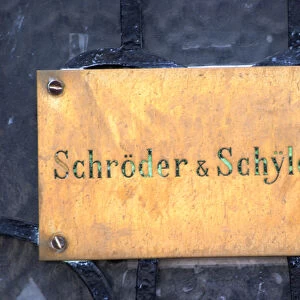 A brass sign at one of the wine merchants (negociants) in Bordeaux: Schroder & Schyler