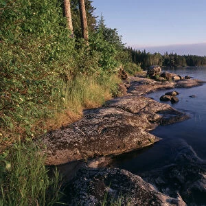 Canada, Manitoba, View of Sasagiu Rapids Provincial Park