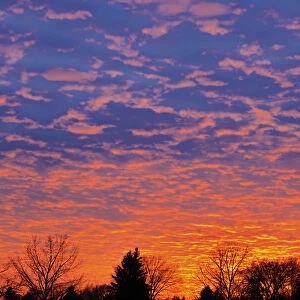 Canada, Manitoba, Winnipeg. Clouds at sunset