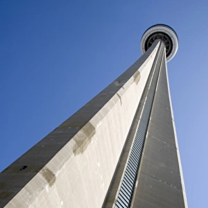 Canada, Ontario, Toronto. View looking up at CN Tower, worlds tallest structure of 1, 815 feet