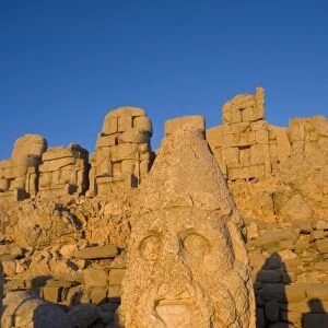 Colossal head statues of Gods guarding the tumulus of king Antiochus I Theos of Commagene