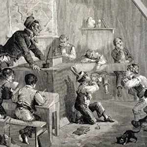 DISORDER IN SCHOOL. Engraving by Paris in 1878