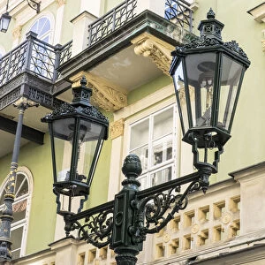 Europe, Czech Republic, Prague. Street lamppost in old town Prague
