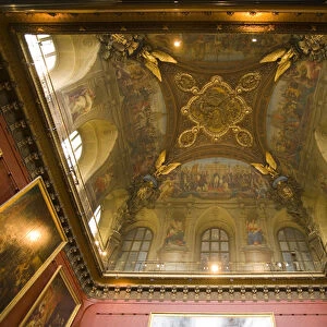 Europe, France, Paris. Ceiling detail in a room of the Palace of Versailles. Credit as