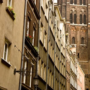 Europe, Poland, Gdansk. Street scene of buildings in Old Town. Credit as: Nancy