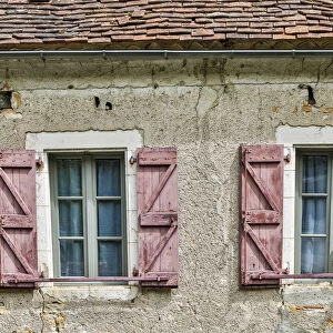 France, Saint-Cirq Lapopie. Windows and shutters