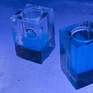 Ice Glasses with Vodka based drink, Jukkasjarvi, Northern Sweden