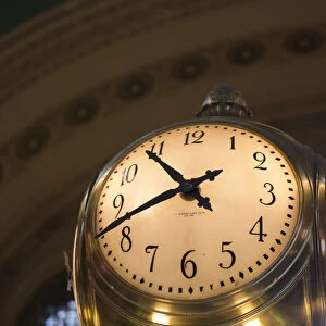 An illuminated clock in Grand Central Station, New York, New York, United States