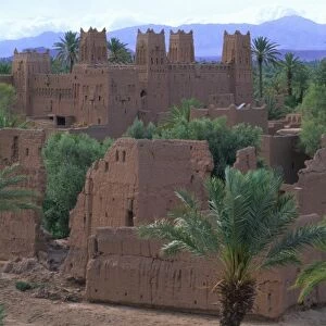 Kasbahs (ksars) and palm trees, Morocco