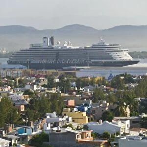 Mexico, Sinaloa State, Mazatlan. Port of Mazatlan and Cruise Ship