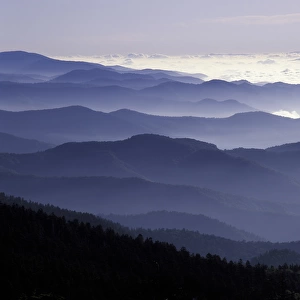 N. A. USA, Tennessee. Great Smokey Mountains National Park. Southern Appalachian Mountains at dawn