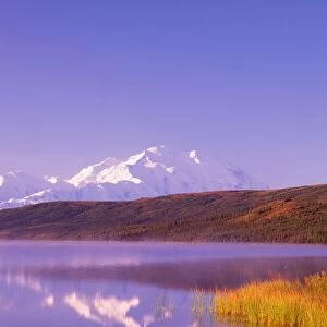 NA, USA, Alaska, Denali NP, Wonder Lake, Mt. McKinley in morning light from north