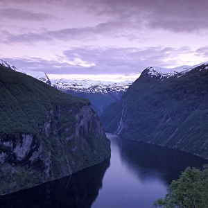 NORWAY Geirangerfjord at Dusk