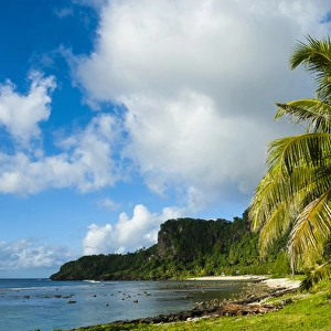 Pretty bay and turquoise water in Tau Island, Manuas, American Samoa, South Pacific