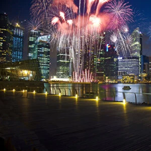 Singapore. Fireworks in downtown area. Credit as: Jim Zuckerman / Jaynes Gallery / DanitaDelimont