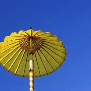 Single yellow hand made umbrella, Bosang, Chiang Mai, Thailand