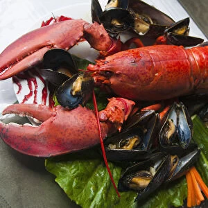 Souris, Prince Edward Island. Fresh lobster at the FIddlin Lobster restaurant