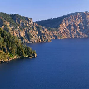 USA, Oregon, Crater Lake National Park. Evening view from north rim of Crater Lake