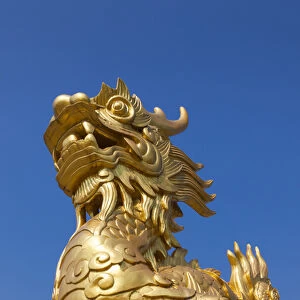 Vietnam, Hue, Hue Imperial City, Golden Dragon statue