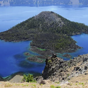 Wizard Island from the Watchman, Crater Lake National Park, Oregon, USA