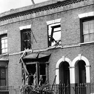 Blitz in London -- house in Carew Street, WW2