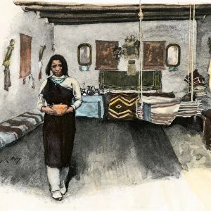 Pueblo home interior, 1800s