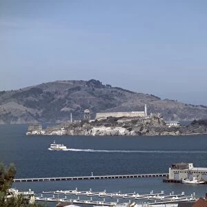 ALCATRAZ, c1998. Alcatraz Island viewed from across San Francisco Bay, with the